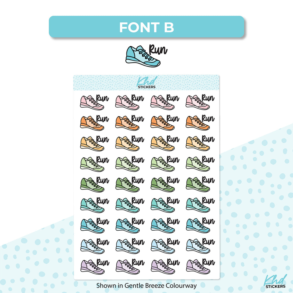 Run  Planner Stickers, Removable