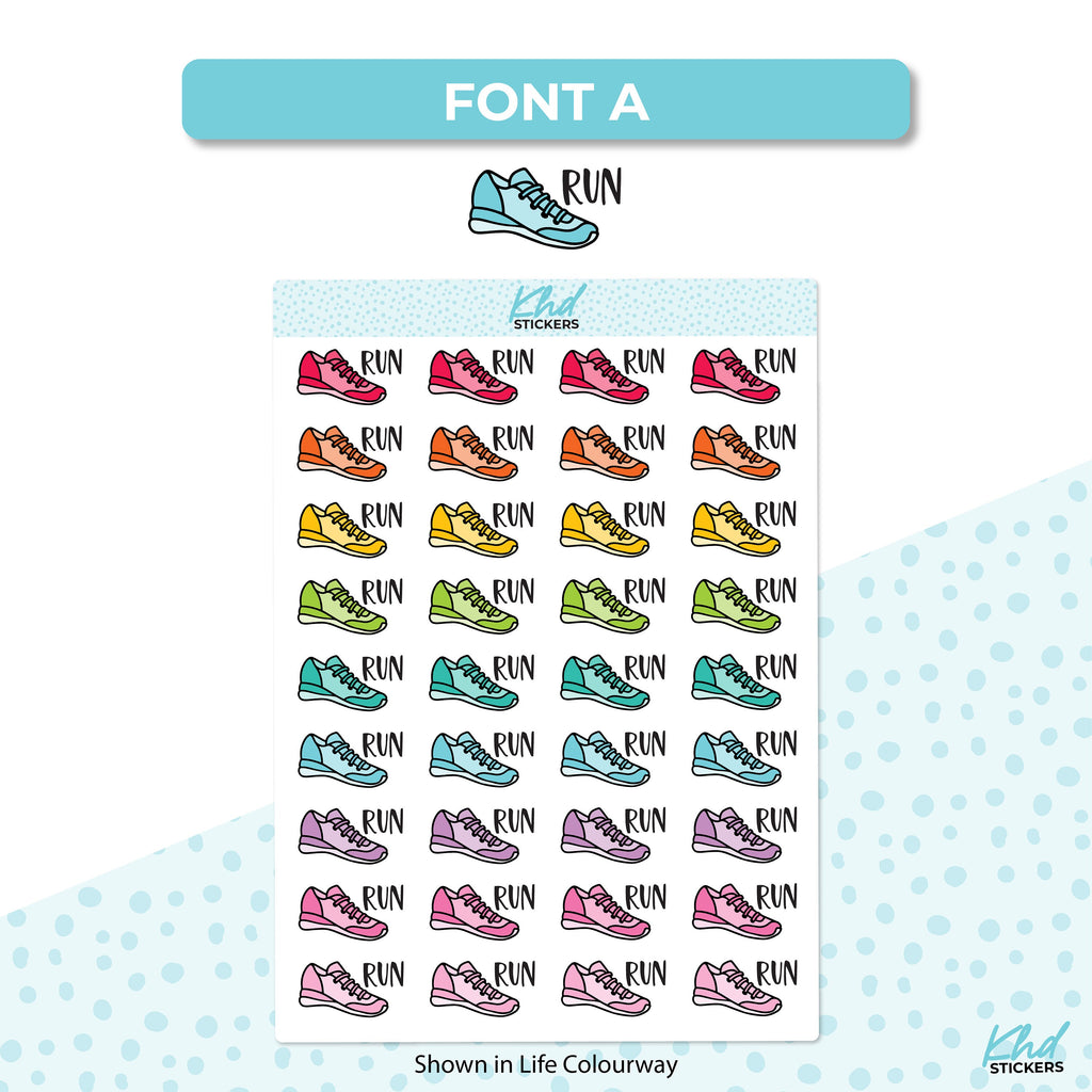 Run  Planner Stickers, Removable