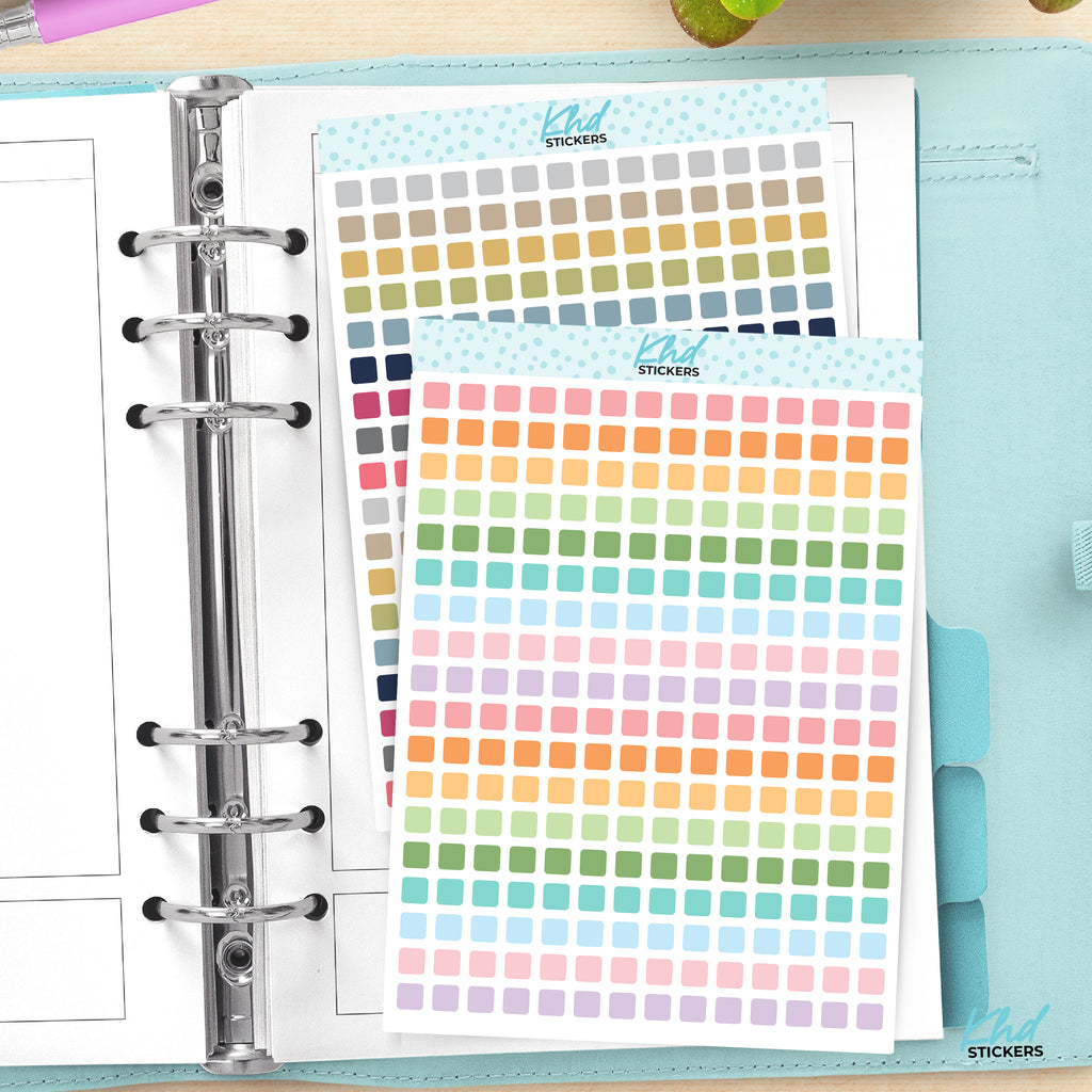 Squares Planner Stickers Transparent