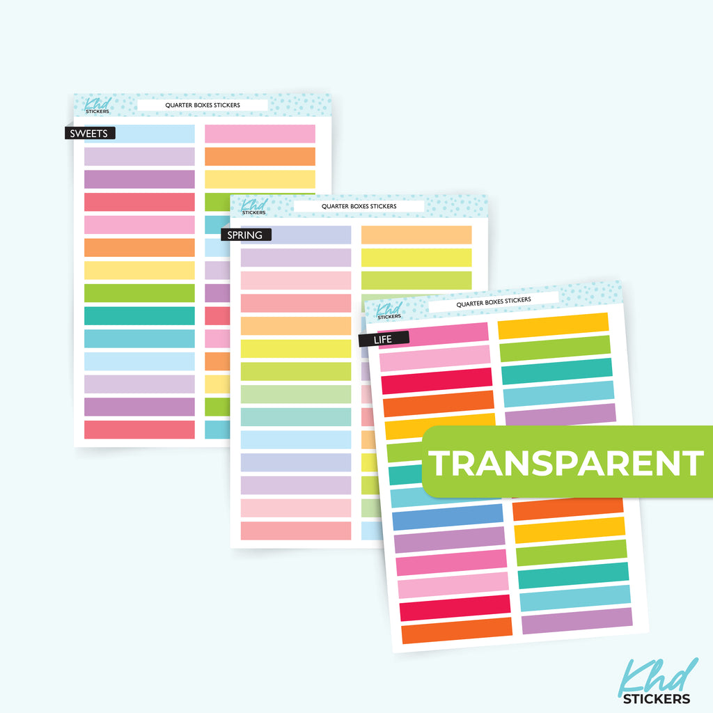 Transparent Planner Strips – Clear 3.8cm x 0.6cm Rectangles LIFE