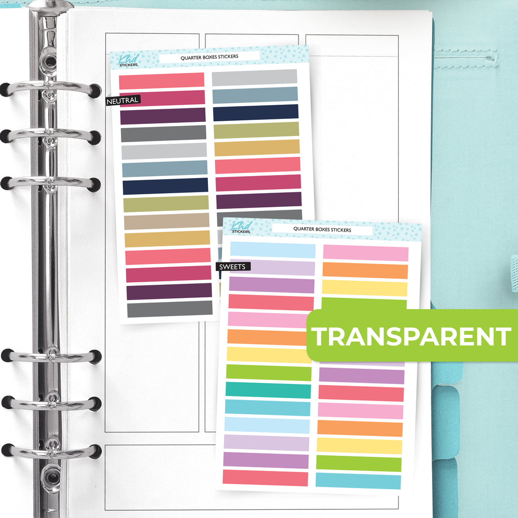 Transparent Planner Strips – Clear 3.8cm x 0.6cm Rectangles LIFE