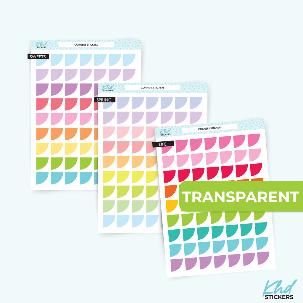 Clear Corner Stickers for Planners LIFE