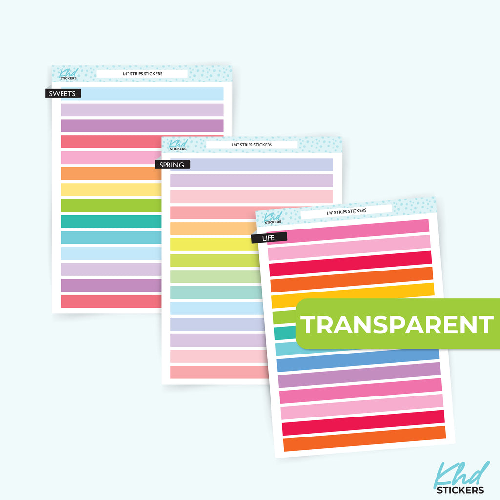 Transparent Planner Strips – Clear 80mm x 6.35mm Stickers LIFE