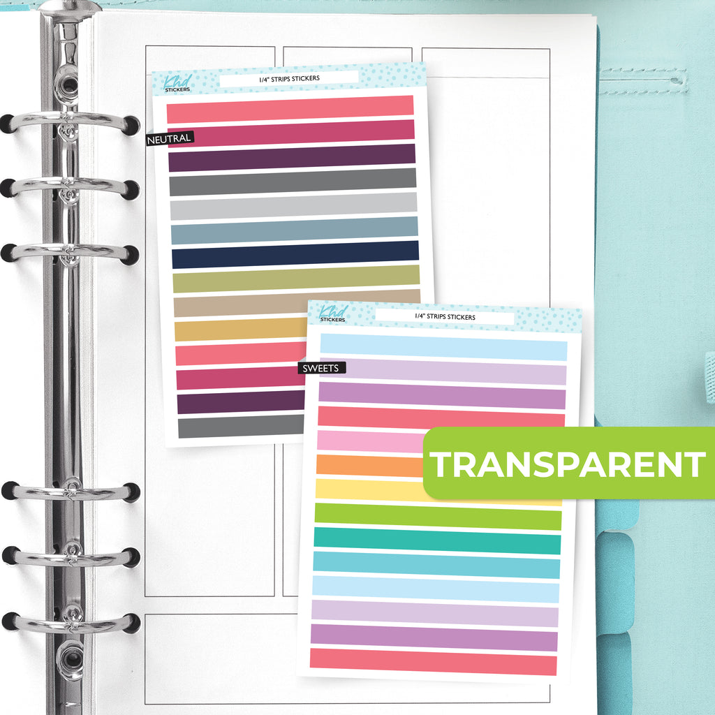 Transparent Planner Strips – Clear 80mm x 6.35mm Stickers LIFE