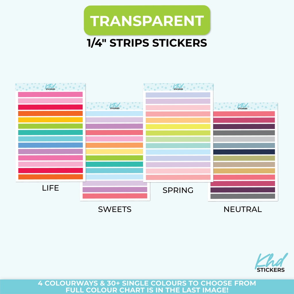 Transparent Planner Strips – Clear 80mm x 6.35mm Stickers LIFE