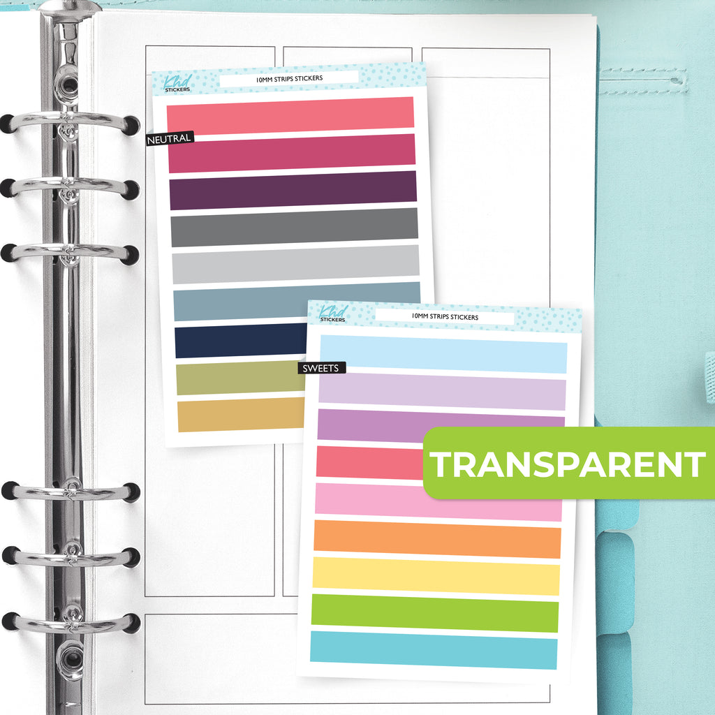 Transparent Planner Strips – Clear 80mm x 10mm Stickers LIFE