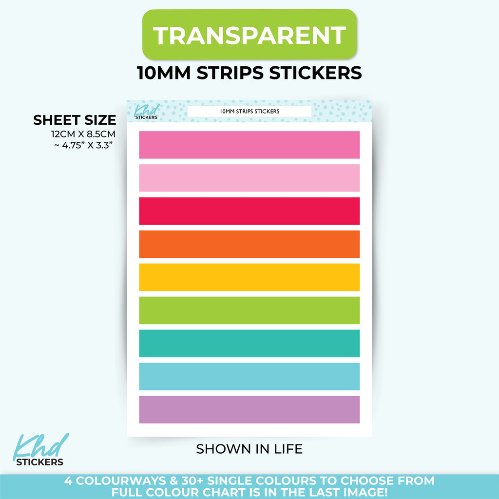 Transparent Planner Strips – Clear 80mm x 10mm Stickers LIFE