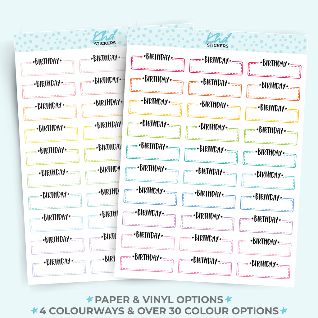 Birthday Boxes Stickers Vinyl - Removable / Wine