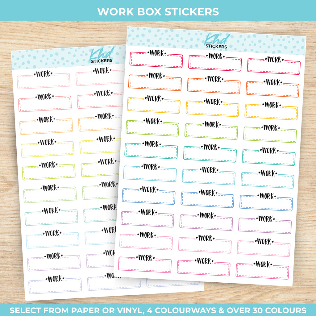 Work Boxes Stickers Vinyl - Removable