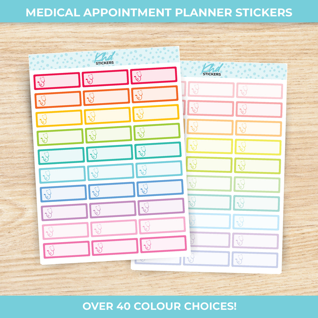 Medical Appointment Stickers Vinyl - Removable / Wine