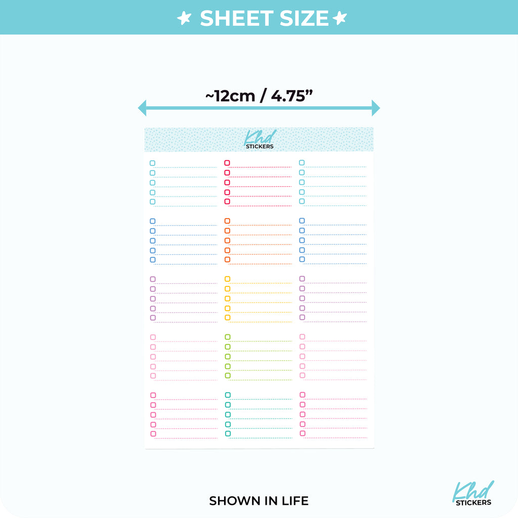 Checkbox List half-box size Stickers Vinyl - Removable