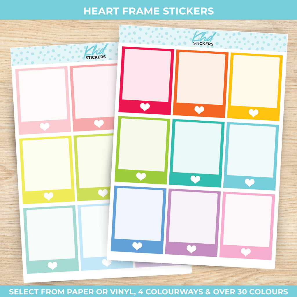 Heart Frames Full Box Stickers Vinyl - Removable