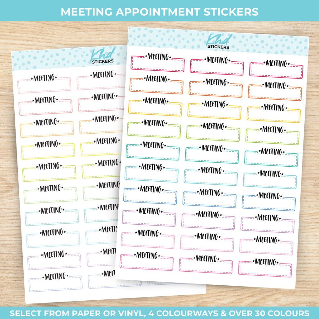 Meeting Appointment Stickers Vinyl - Removable