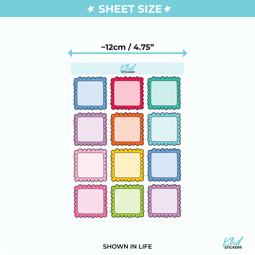 Doodle Large Squares Appointment Stickers Vinyl - Removable