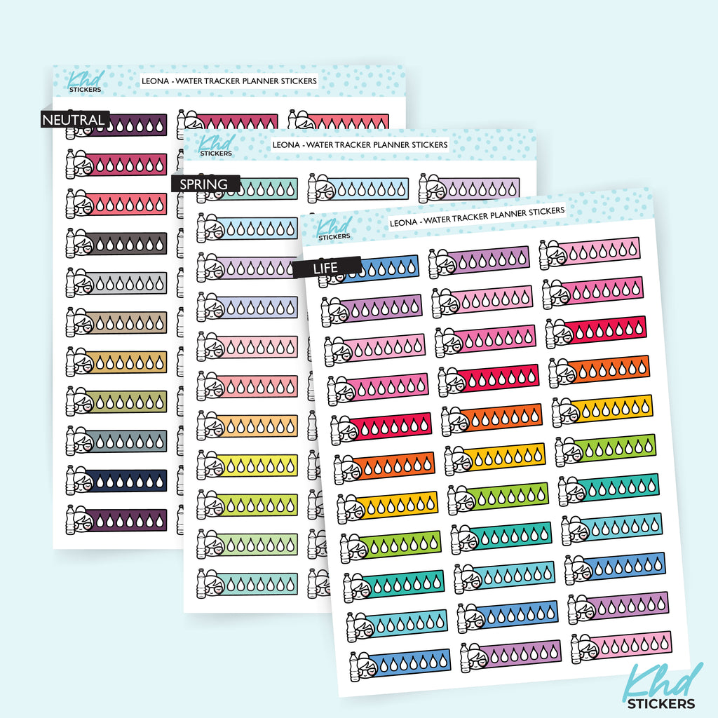 Planner Girl Leona Water Tracker Stickers