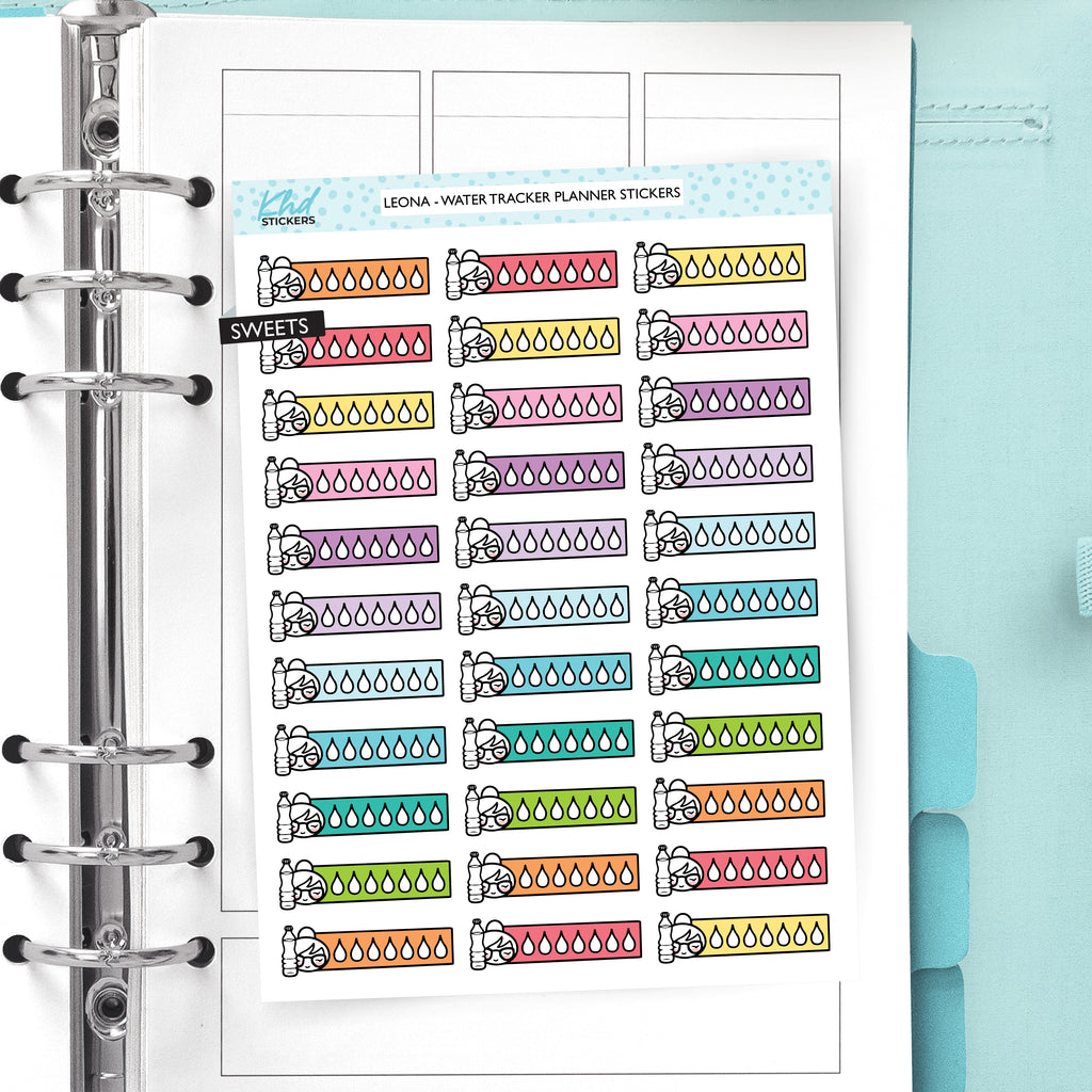 Planner Girl Leona Water Tracker Stickers
