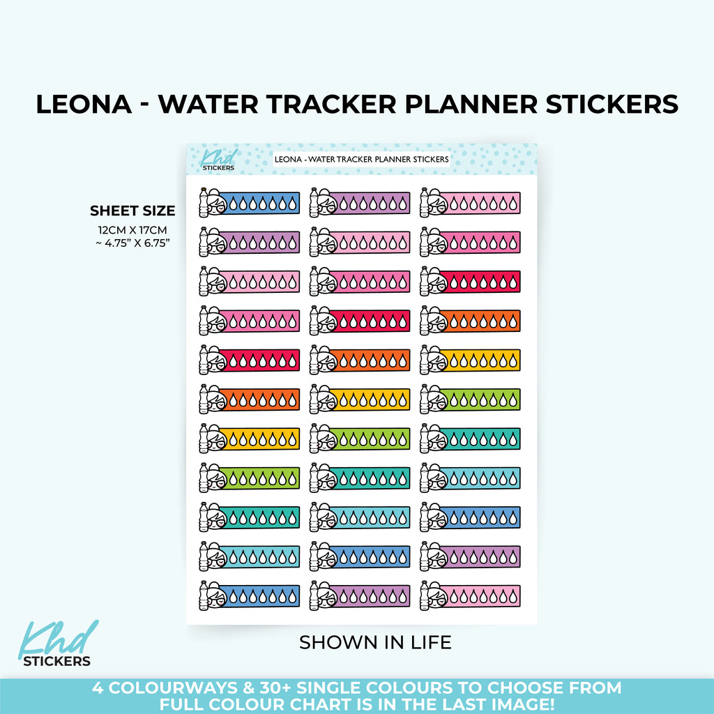 Planner Girl Leona Water Tracker Stickers