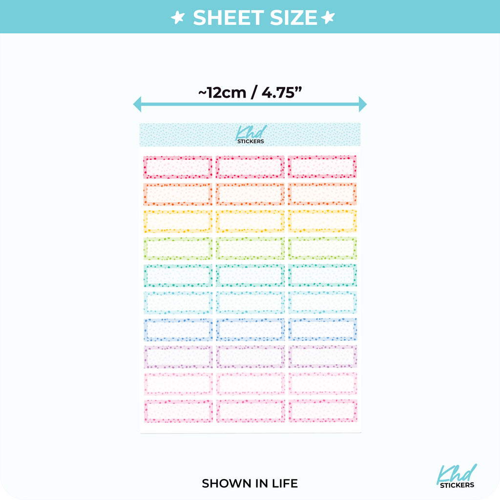 Appointment Quarter Box Planner Stickers with doodle polka dots Vinyl - Removable