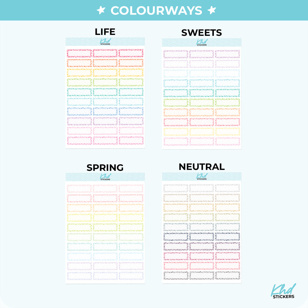 Appointment Quarter Box Planner Stickers with doodle polka dots Vinyl - Removable