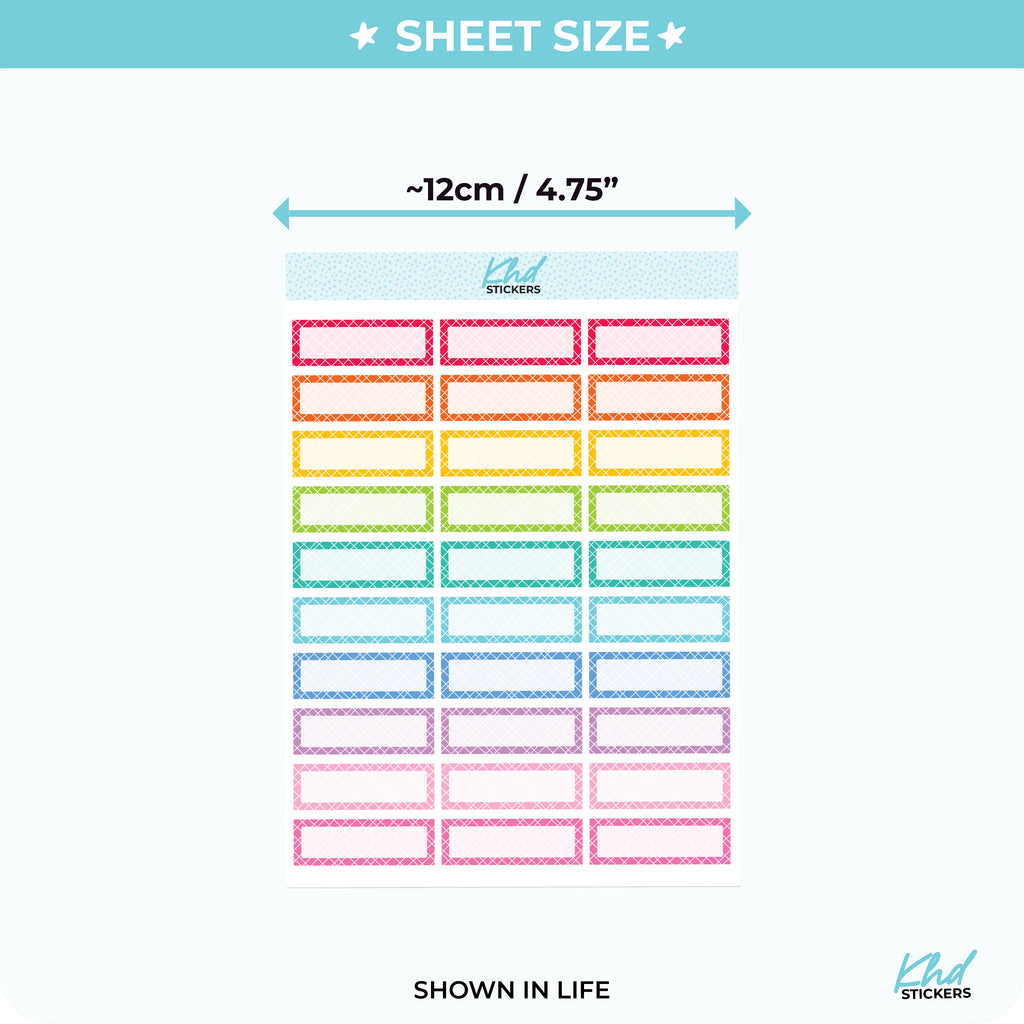 Appointment Quarter Box Planner Stickers with cross hatch pattern Vinyl - Removable