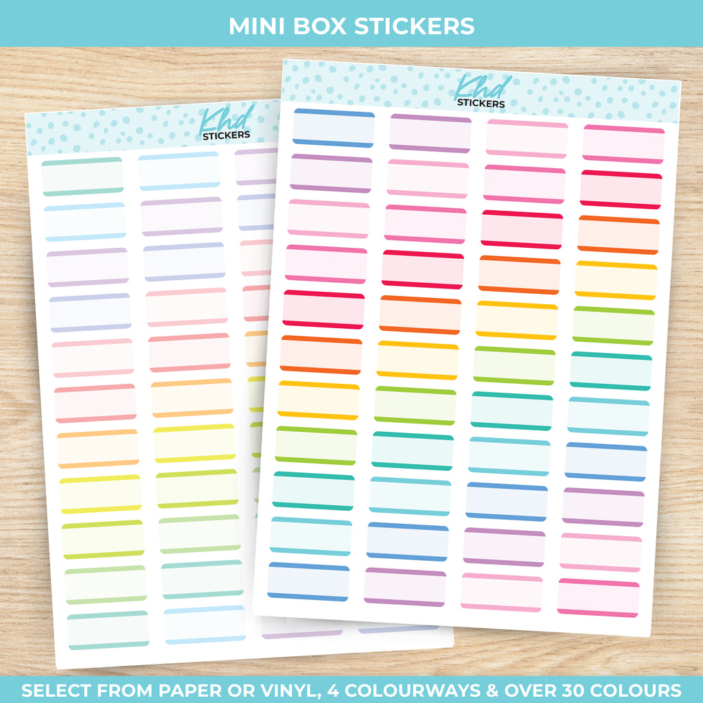 Mini Box Stickers Vinyl - Removable