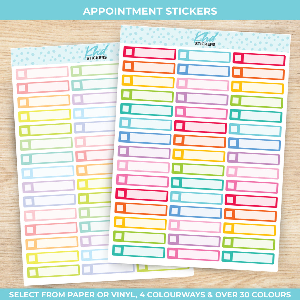 Appointment Stickers Vinyl - Removable