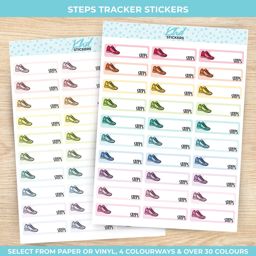 Step Tracker Planner Stickers Vinyl - Removable