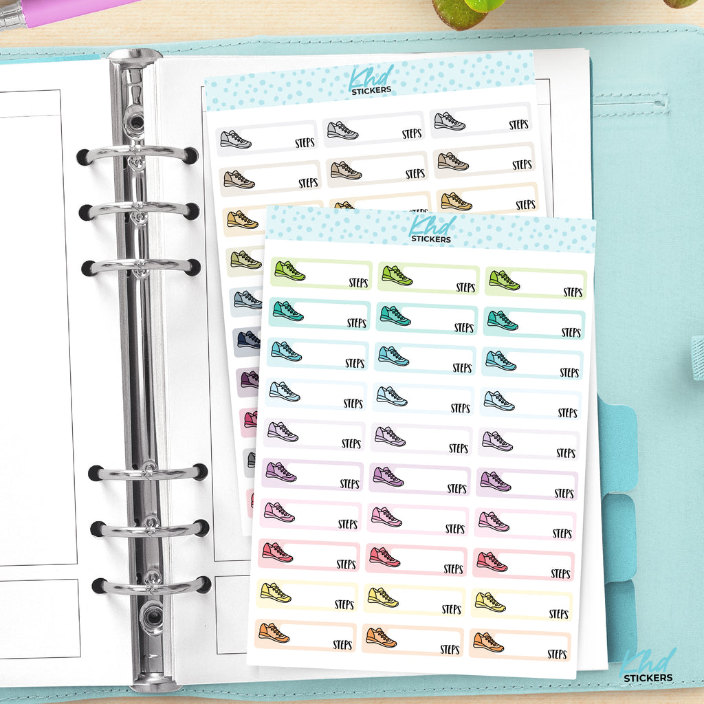 Step Tracker Planner Stickers Vinyl - Removable