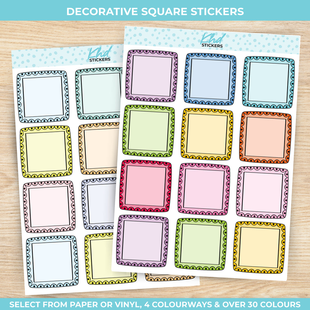 Decorative Squares Vinyl - Removable