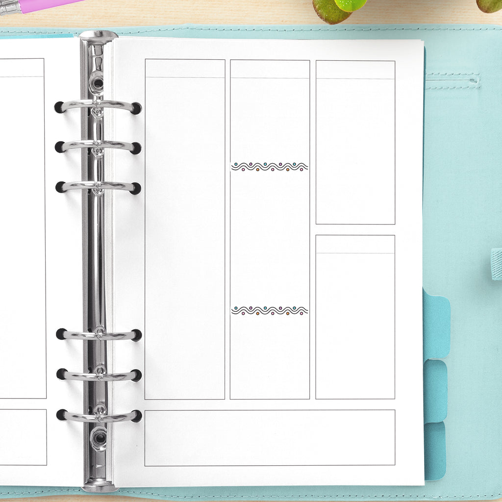 Wavey Line Border Stickers - Fun and Bright Decorative Divider Strips for Planners
