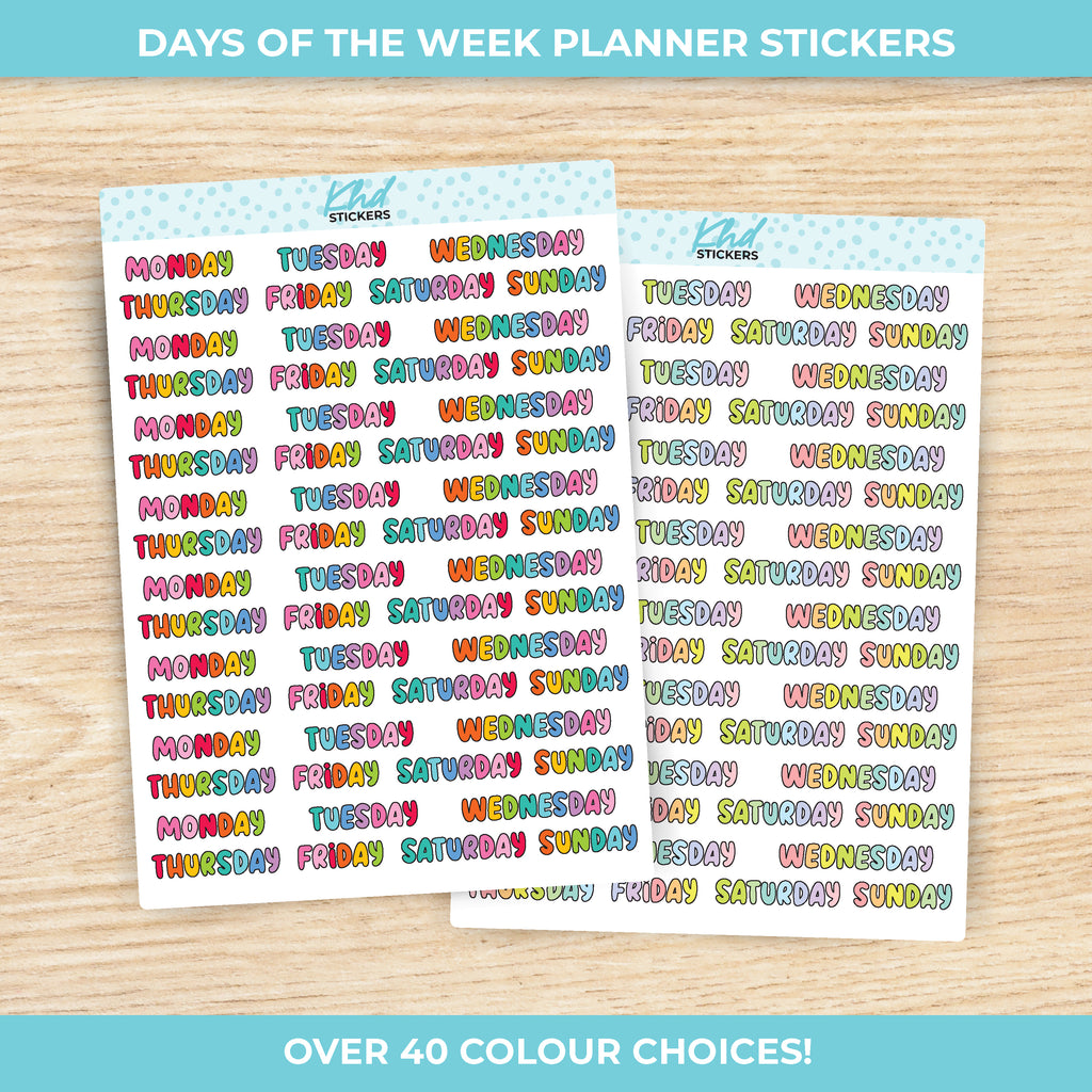 Days of the Week Stickers