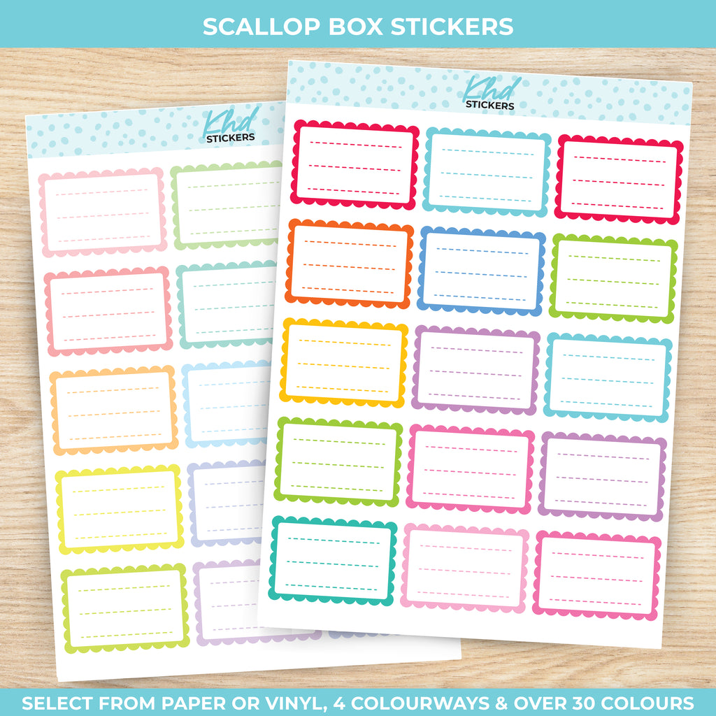 Scallop edge Half Boxes Vinyl - Removable