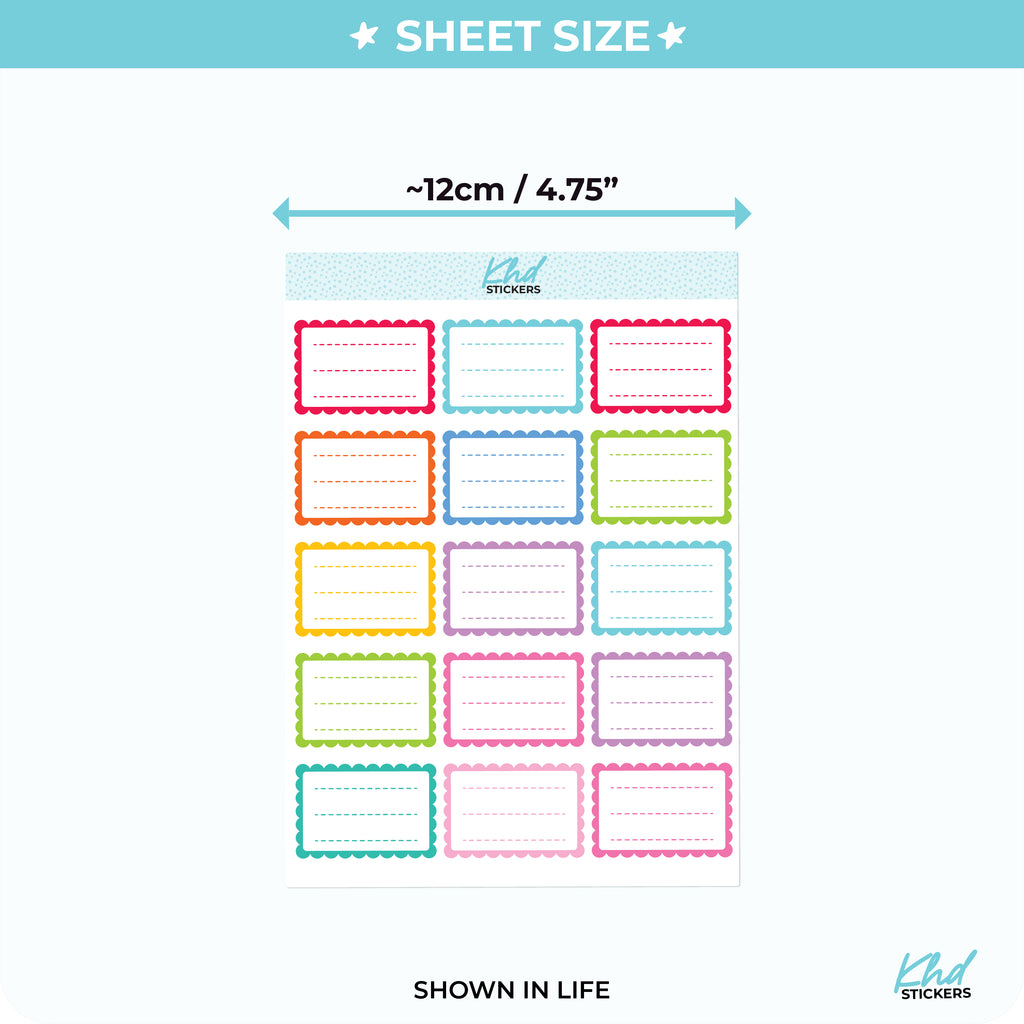 Scallop edge Half Boxes Vinyl - Removable