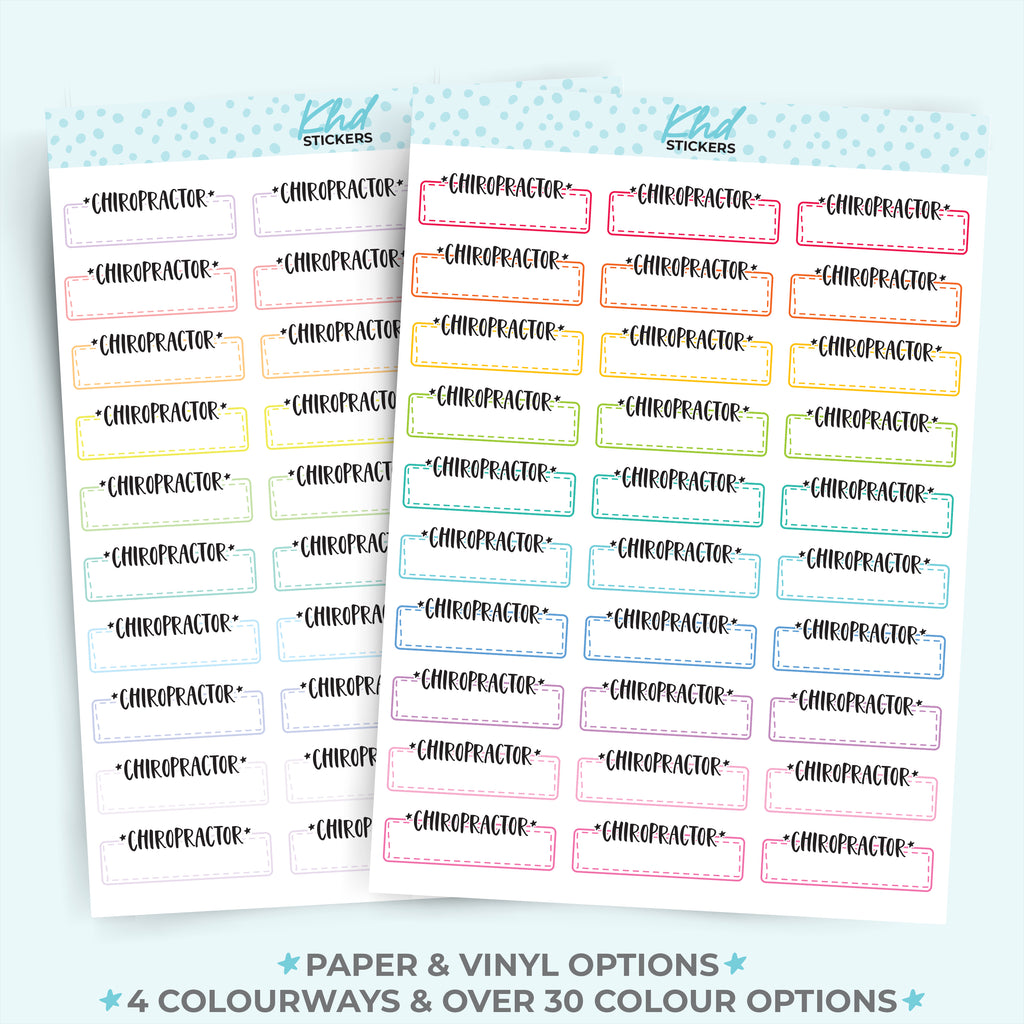 Chiropractor Appointment Stickers Vinyl - Removable / Wine