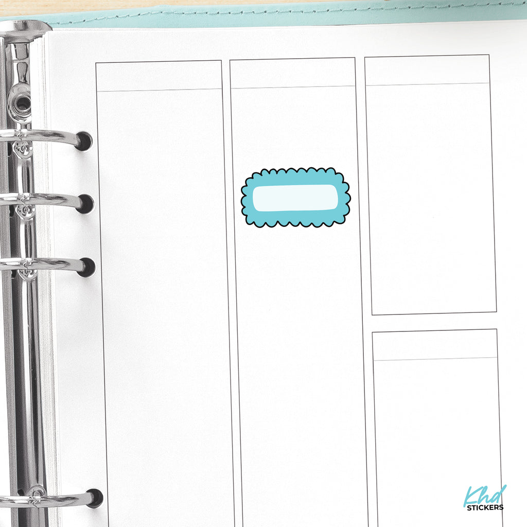 Doodle Scallop Boxes Functional Planner Stickers Vinyl - Removable