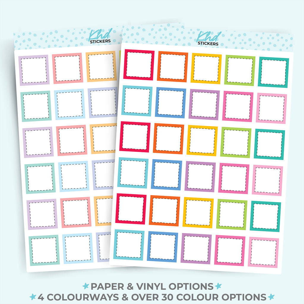 Tiny Squares with Dashed Borders Vinyl - Removable / Wine