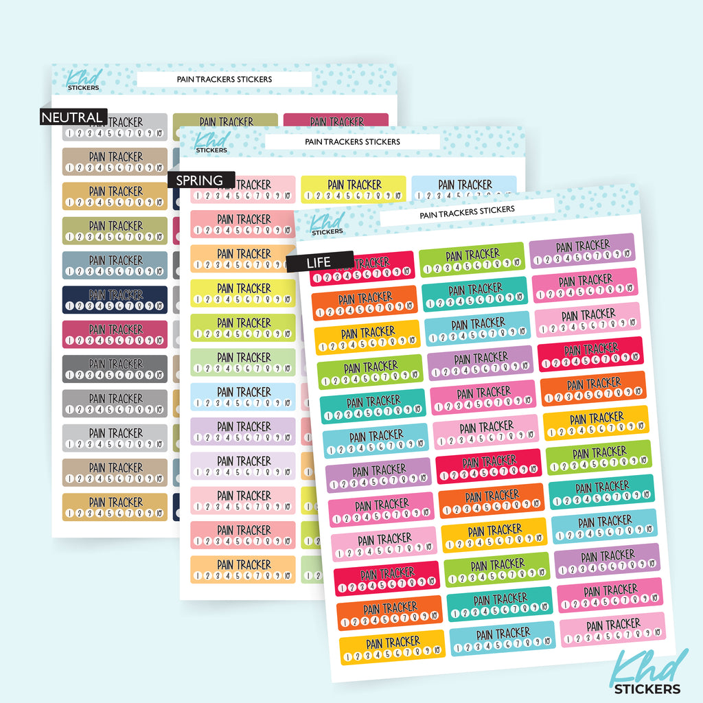 Pain Tracker Stickers Vinyl - Removable