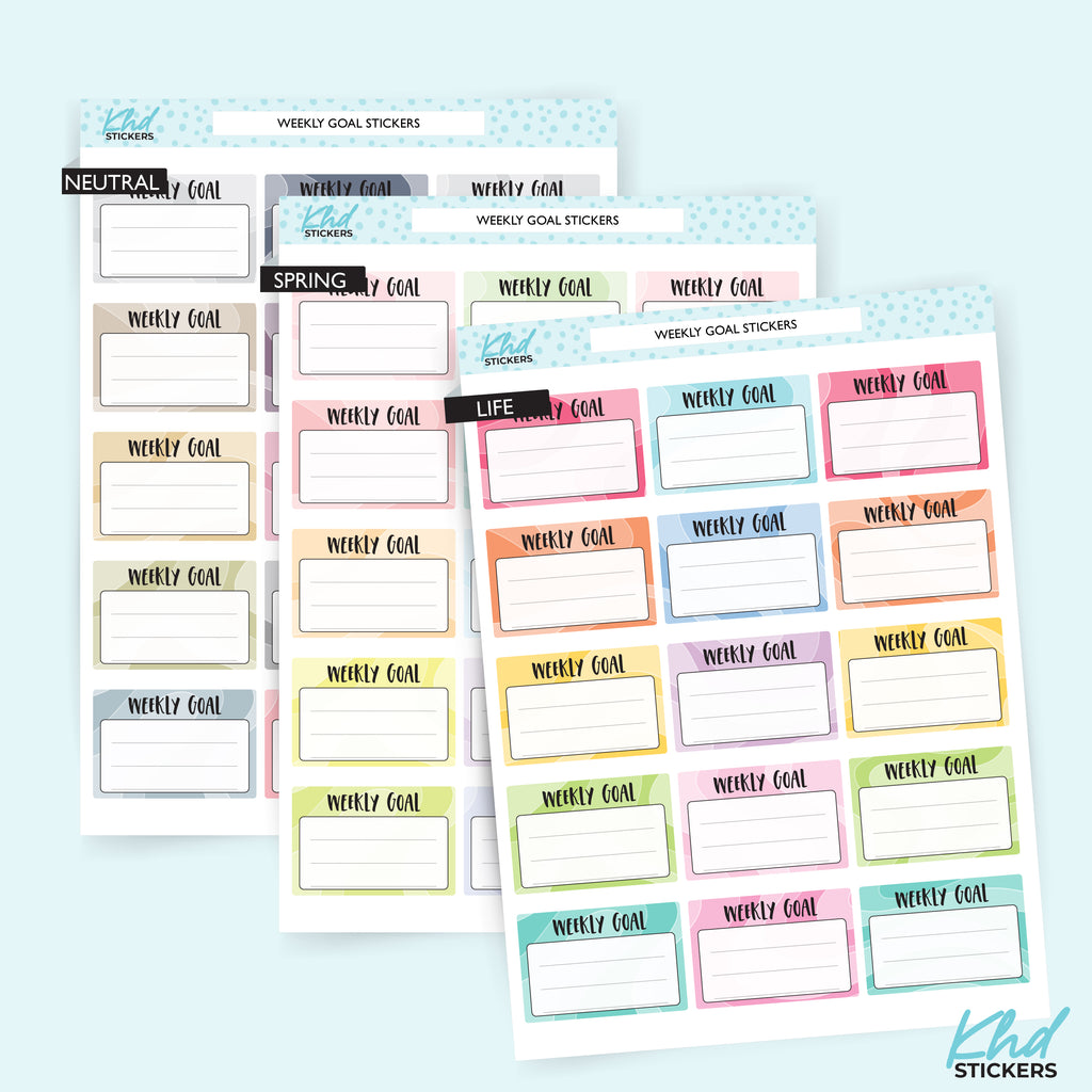 Weekly Goal Functional Boxes Vinyl - Removable