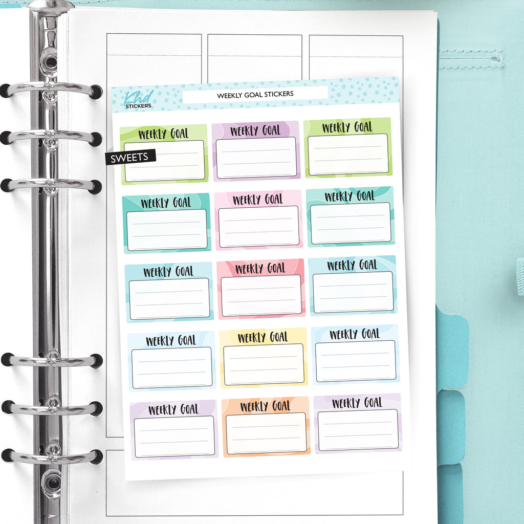 Weekly Goal Functional Boxes Vinyl - Removable