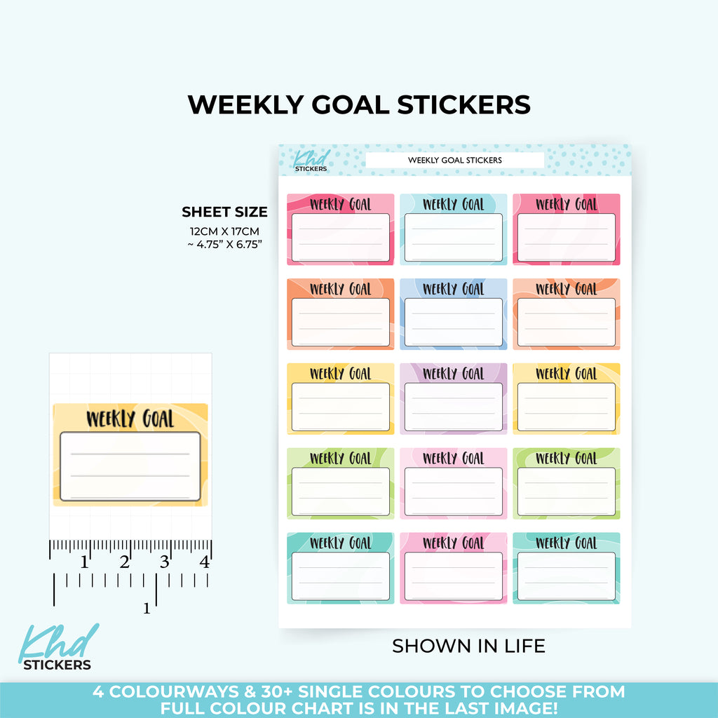 Weekly Goal Functional Boxes Vinyl - Removable