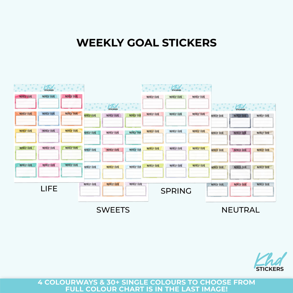 Weekly Goal Functional Boxes Vinyl - Removable