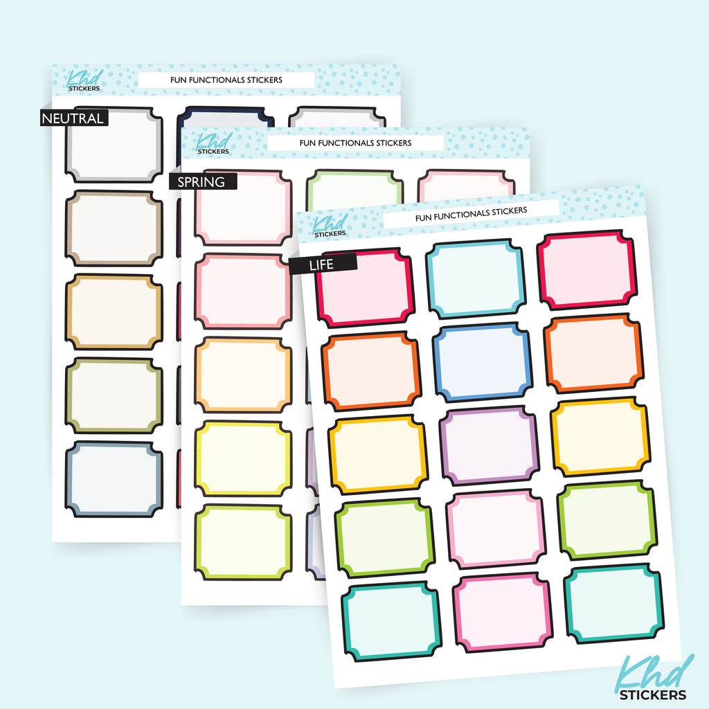 Dark Edged Boxes Appointment Stickers Vinyl - Removable