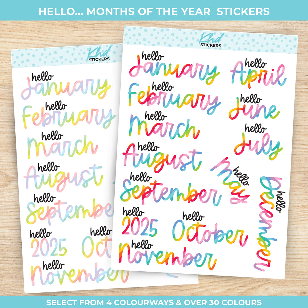 2025 Months of the Year Planner Stickers 2025