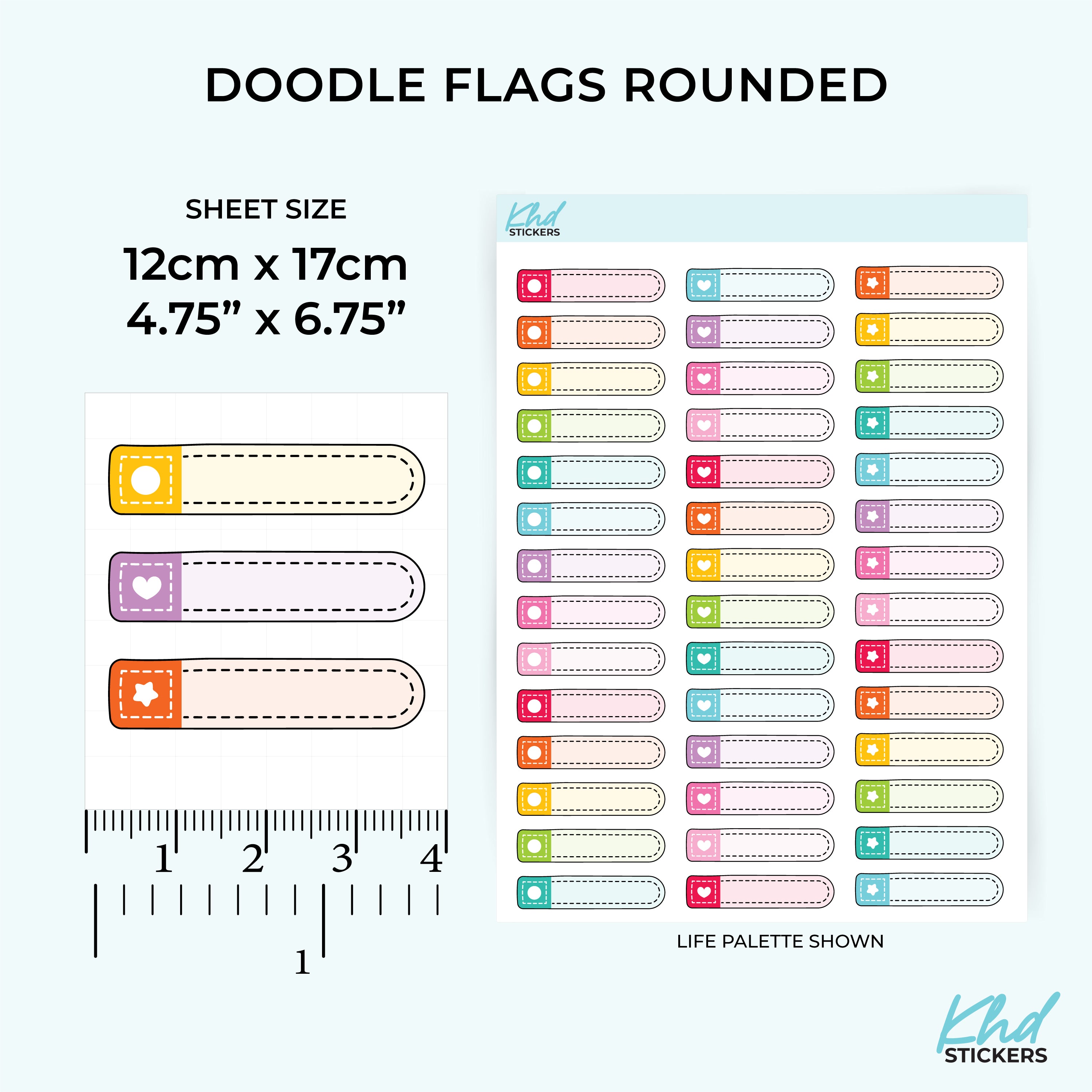 Lemon Sticker Sheets Rounded Doodle Flag Stickers | KHDStickers