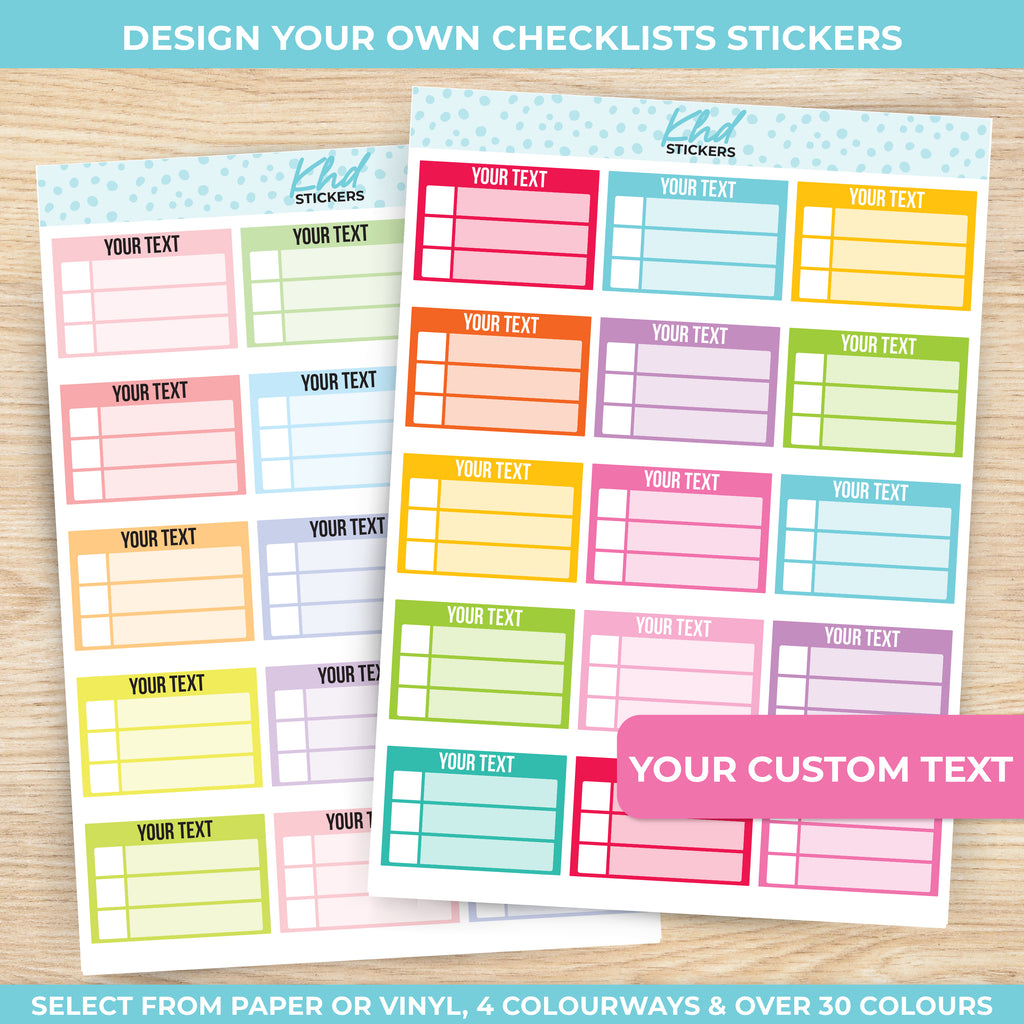 Design Your Own To Do Lists Vinyl - Removable