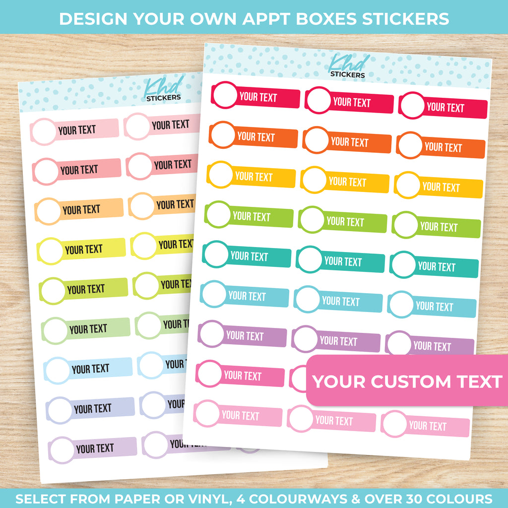 Design Your Own Appointment Stickers Vinyl - Removable