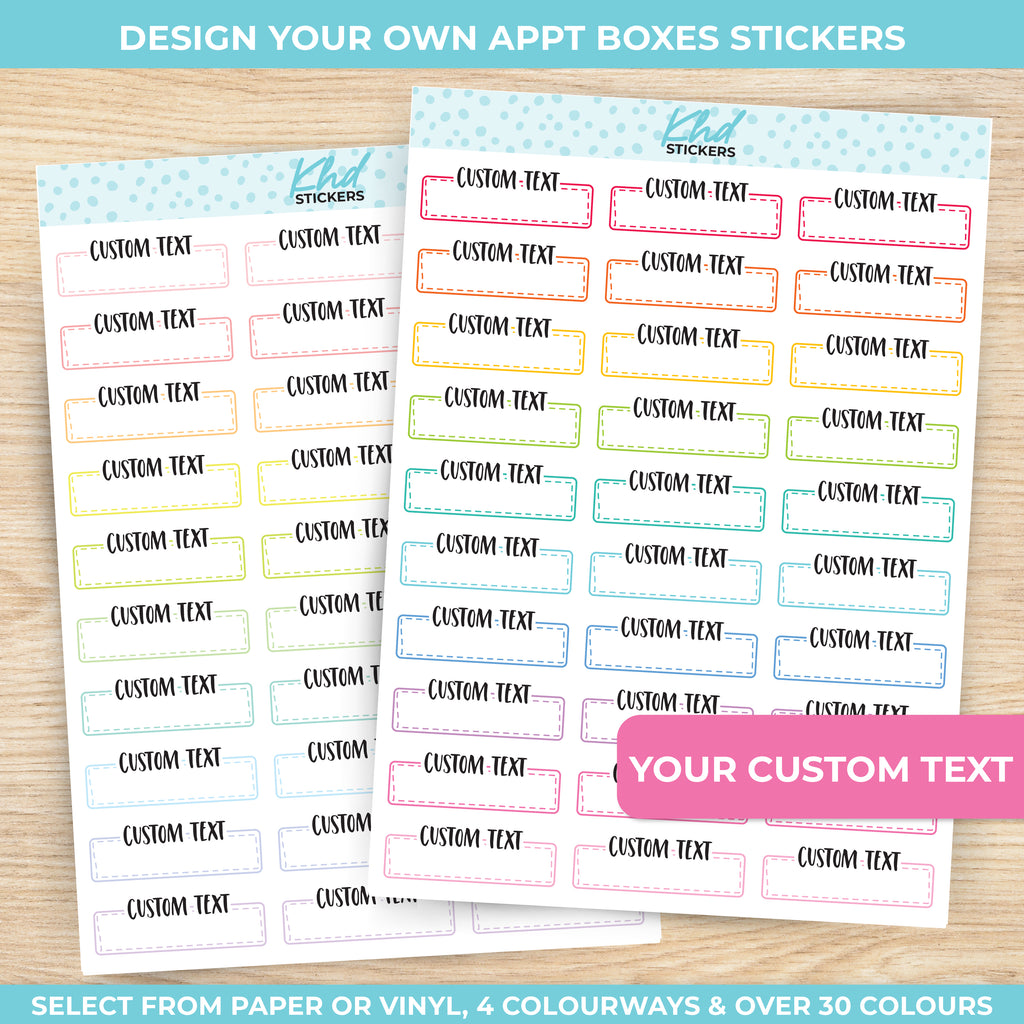 Design Your Own Custom Text Boxes Vinyl - Removable