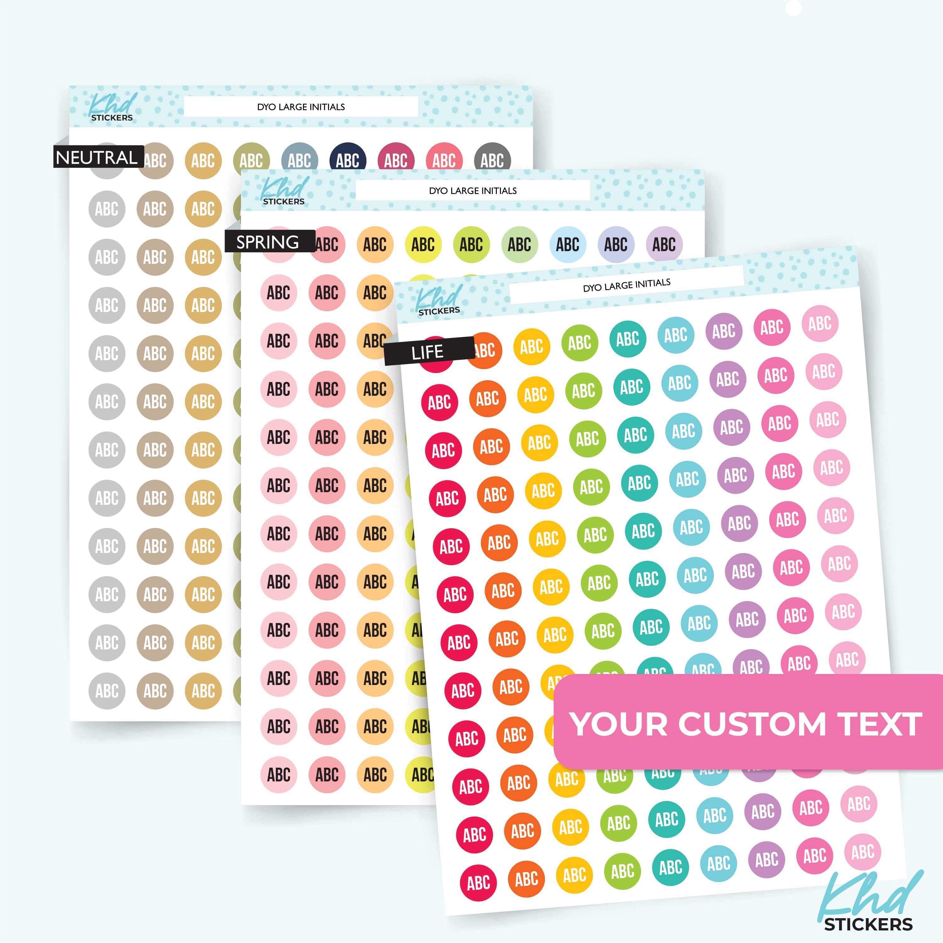 Colour Initials Design Your Own - Initials – KHDStickers