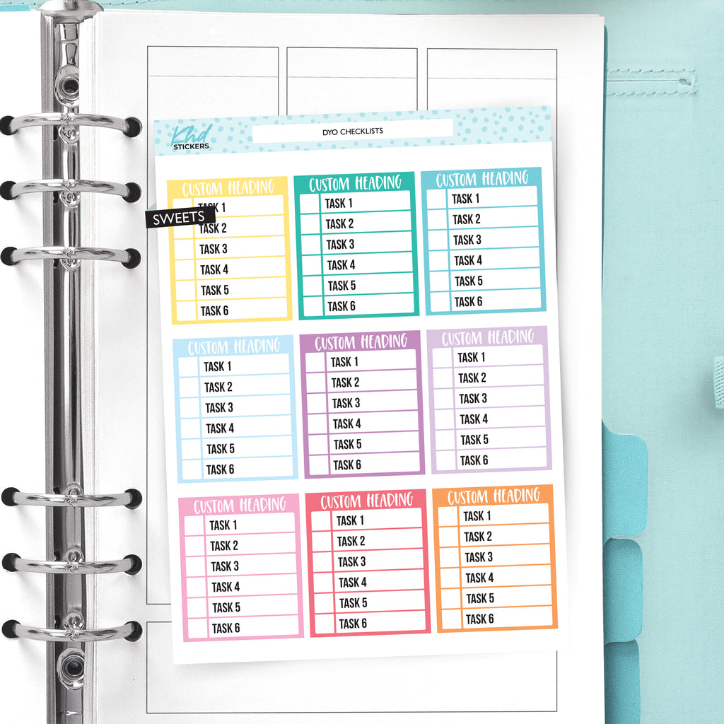 Design Your Own 6 Item Checklist Vinyl - Removable