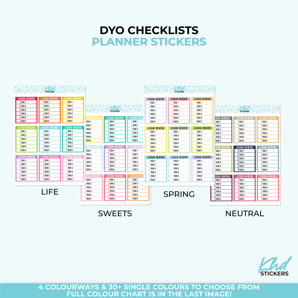 Design Your Own 6 Item Checklist Vinyl - Removable